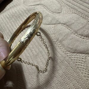 Vintage Gold tone Bangle Bracelet Silver 925